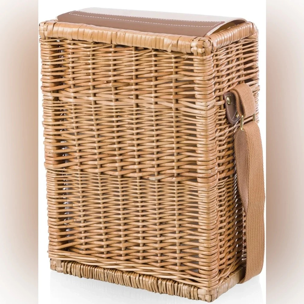 Beaches by Sandals Picnic Time Corsica Wine and Cheese Picnic Basket Tote EUC